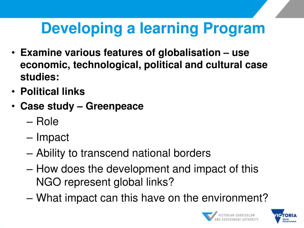 developing a learning program