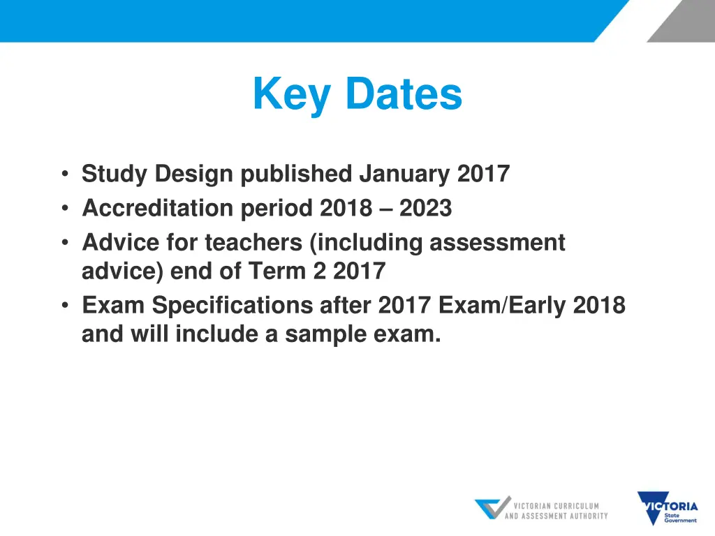 key dates