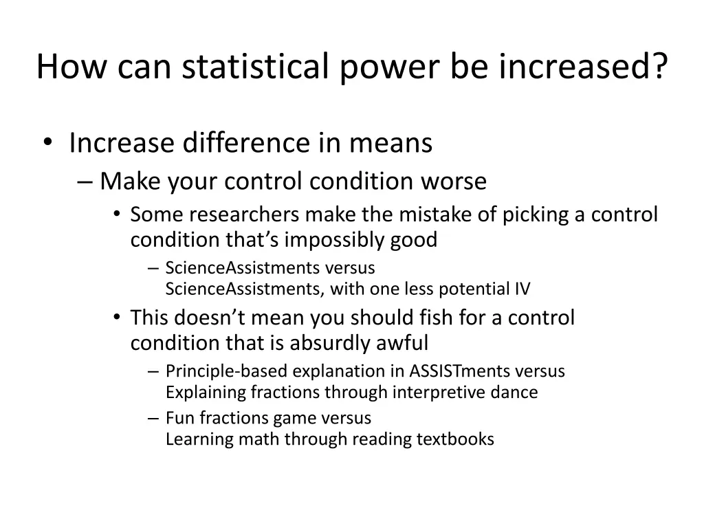 how can statistical power be increased 3