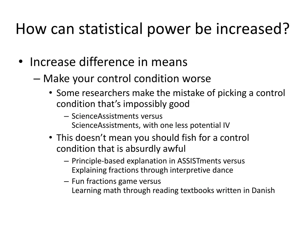 how can statistical power be increased 4