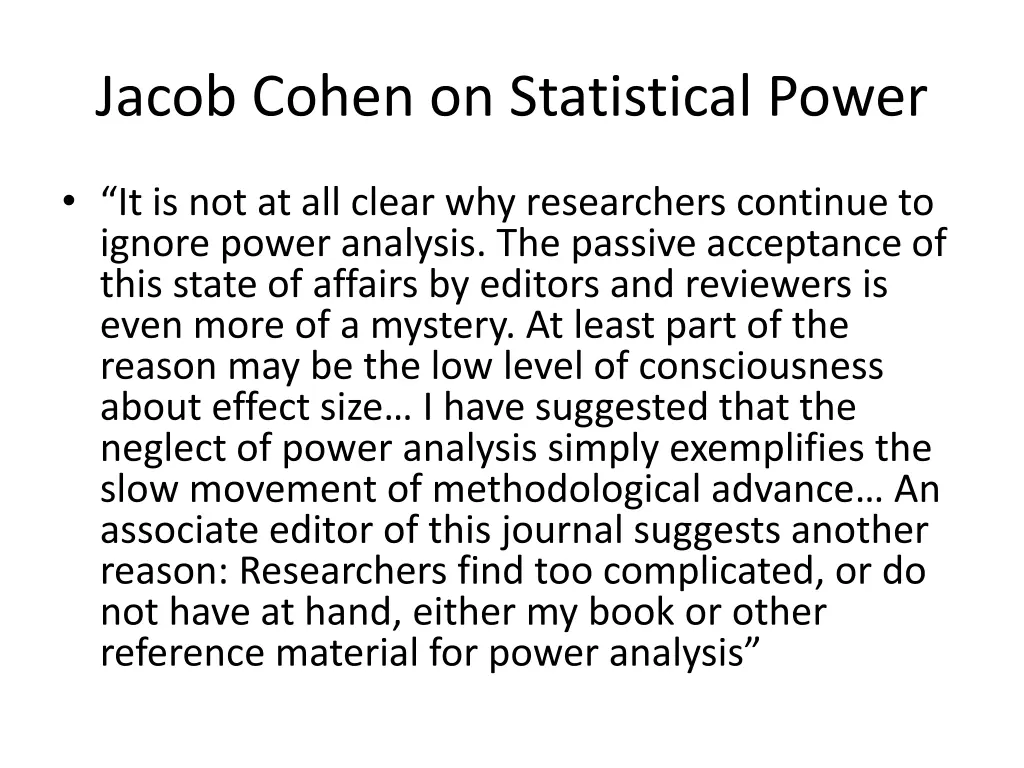 jacob cohen on statistical power