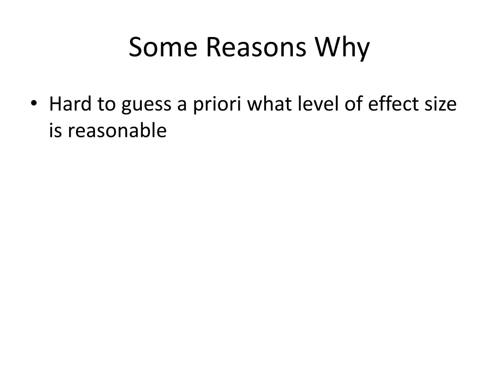some reasons why 2