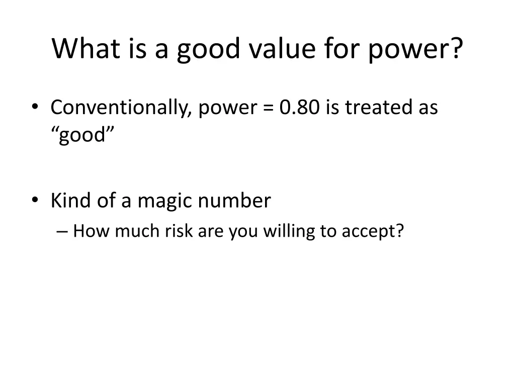 what is a good value for power