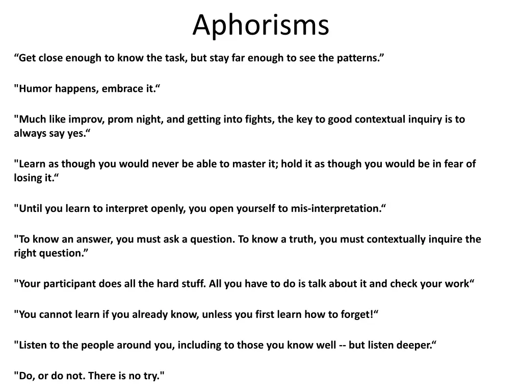 aphorisms