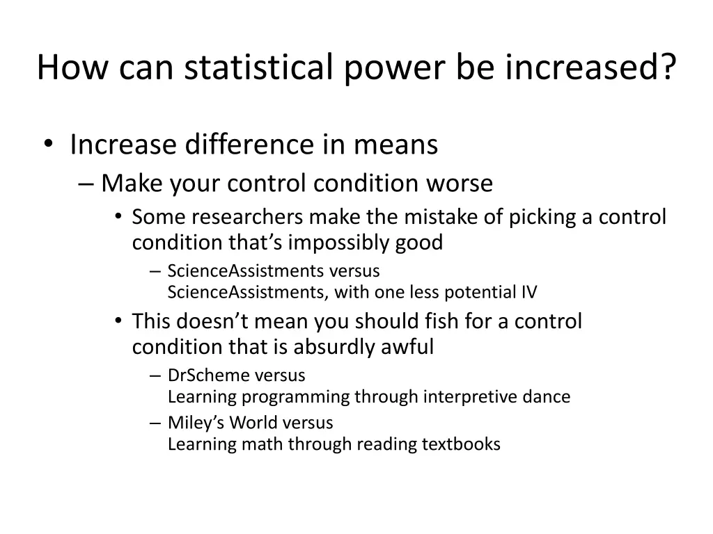 how can statistical power be increased 3