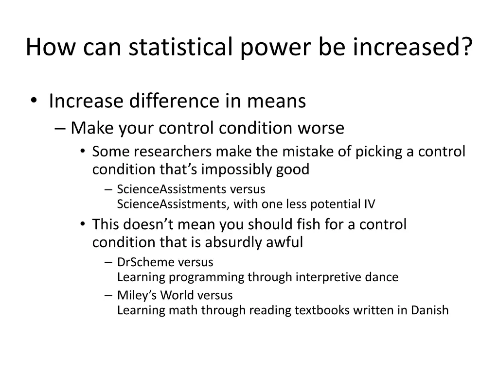 how can statistical power be increased 4
