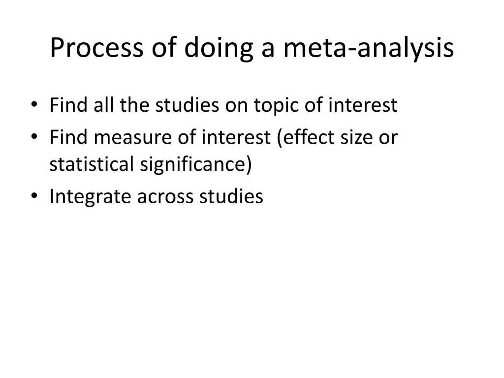 process of doing a meta analysis