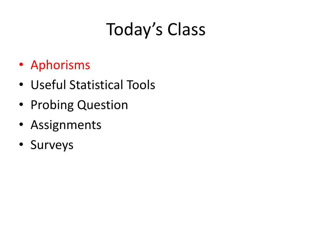 today s class