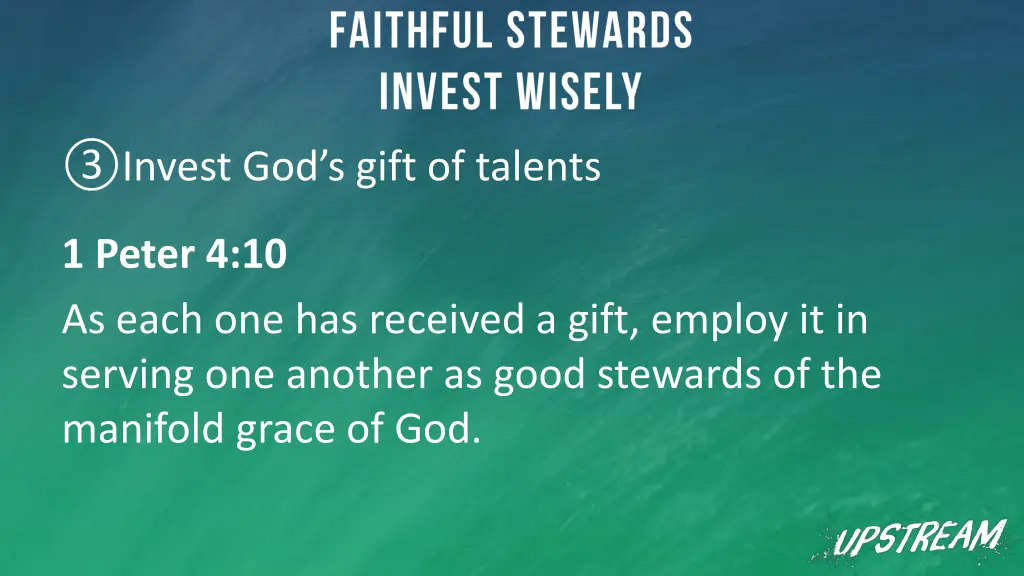 invest god s gift of talents