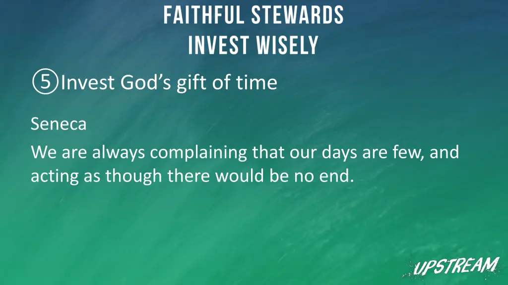 invest god s gift of time