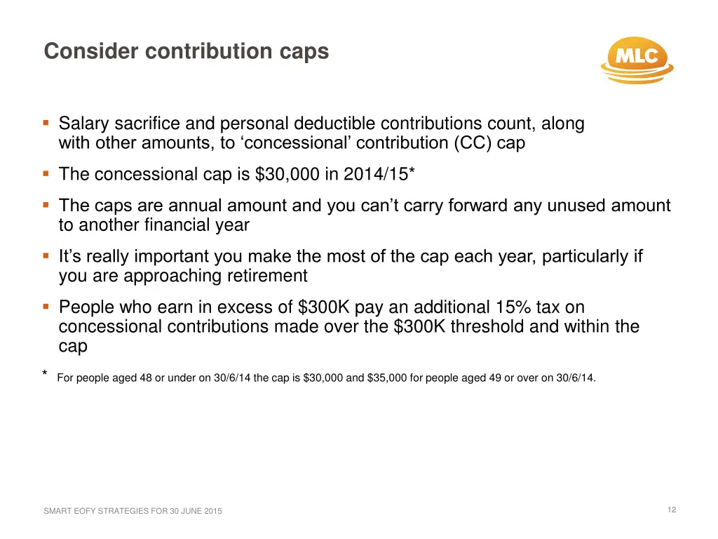 consider contribution caps