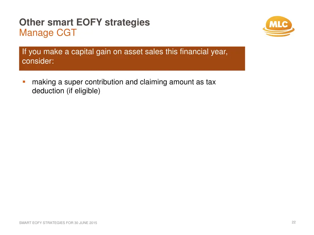other smart eofy strategies manage cgt