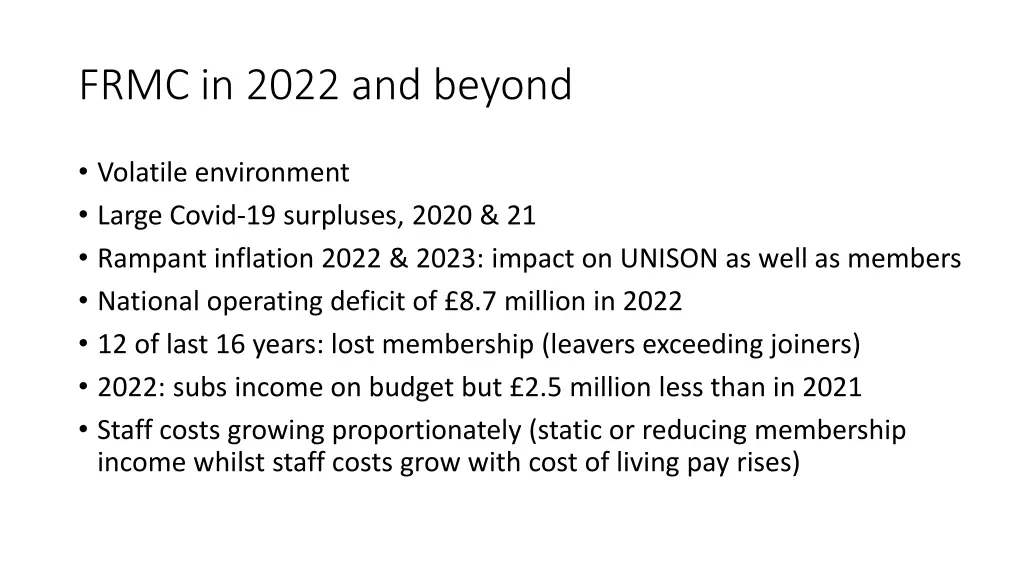 frmc in 2022 and beyond