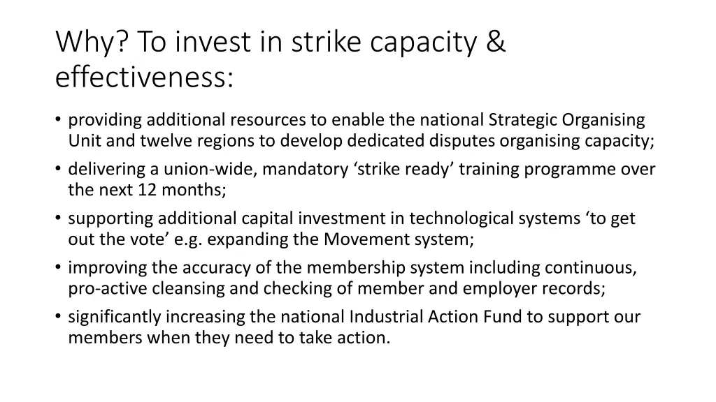 why to invest in strike capacity effectiveness