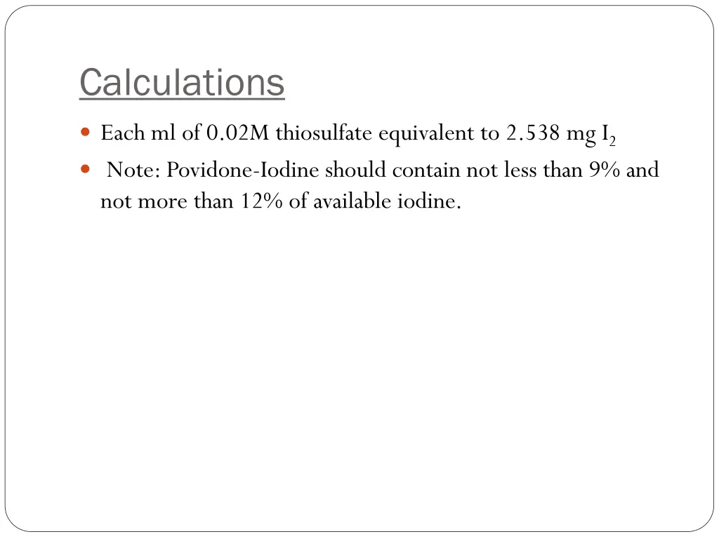 calculations