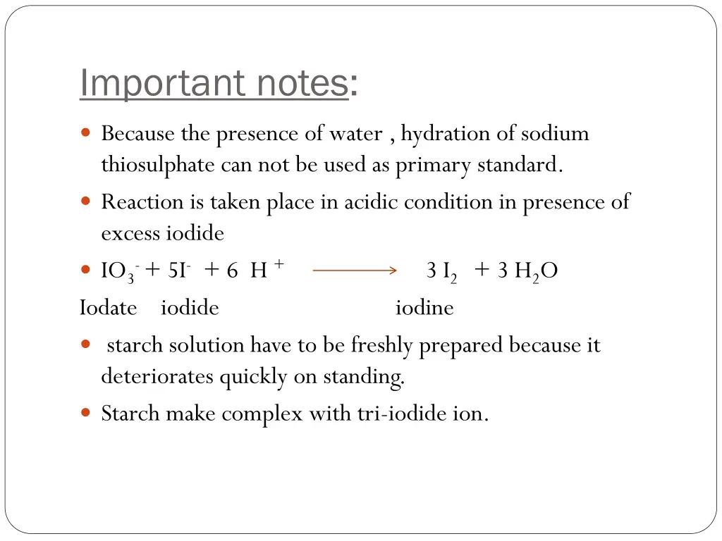 important notes