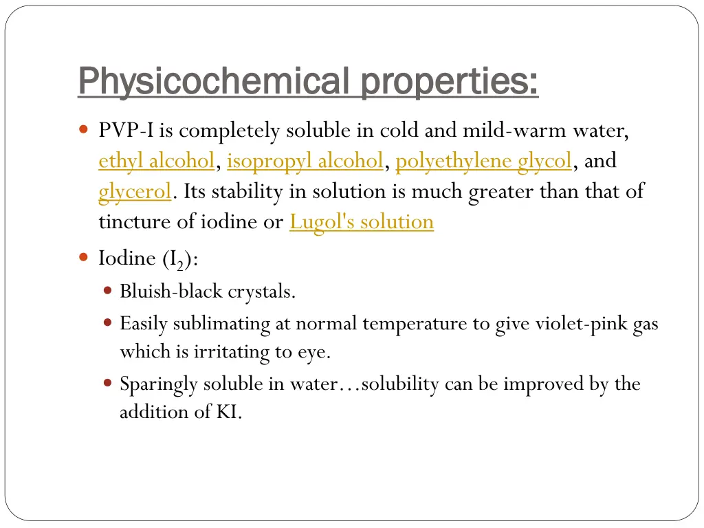 physicochemical properties physicochemical