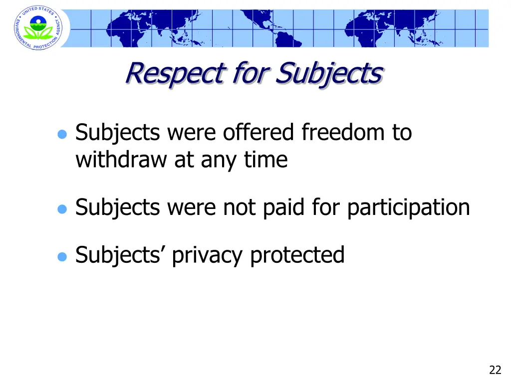 respect for subjects