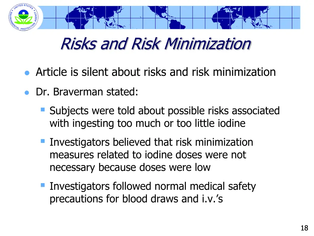 risks and risk minimization