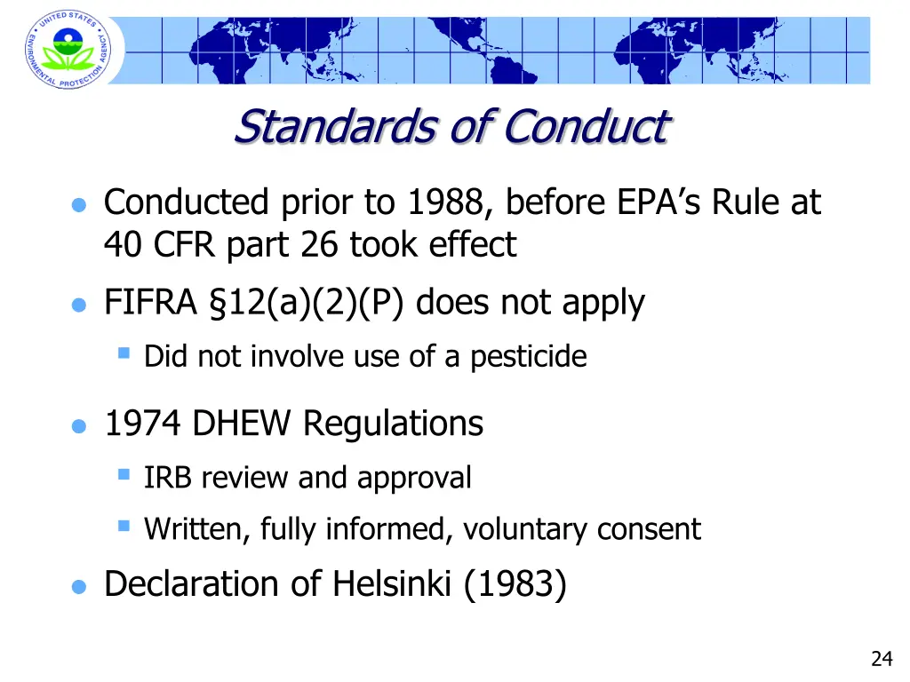 standards of conduct