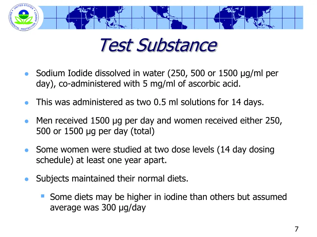 test substance