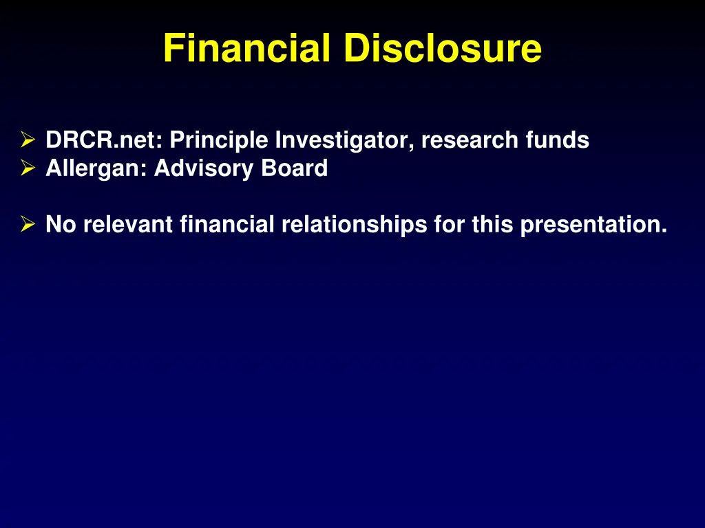 financial disclosure