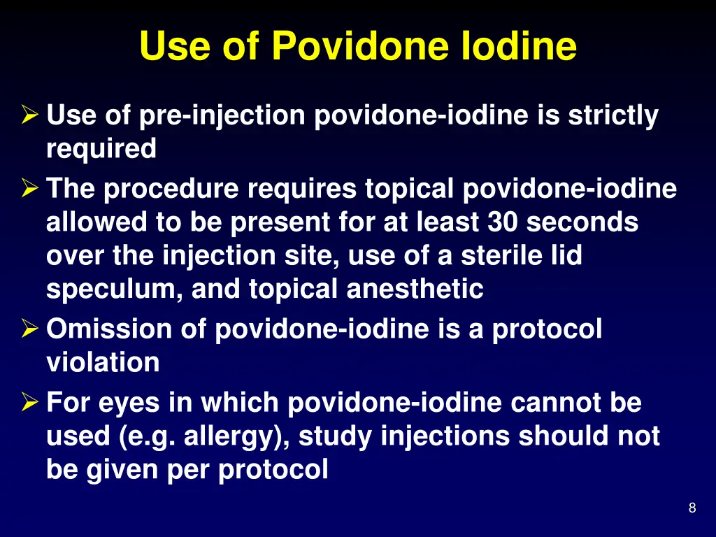 use of povidone iodine