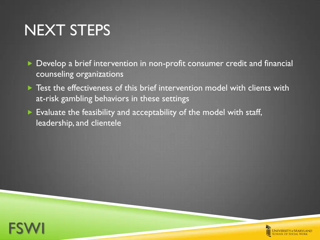 next steps
