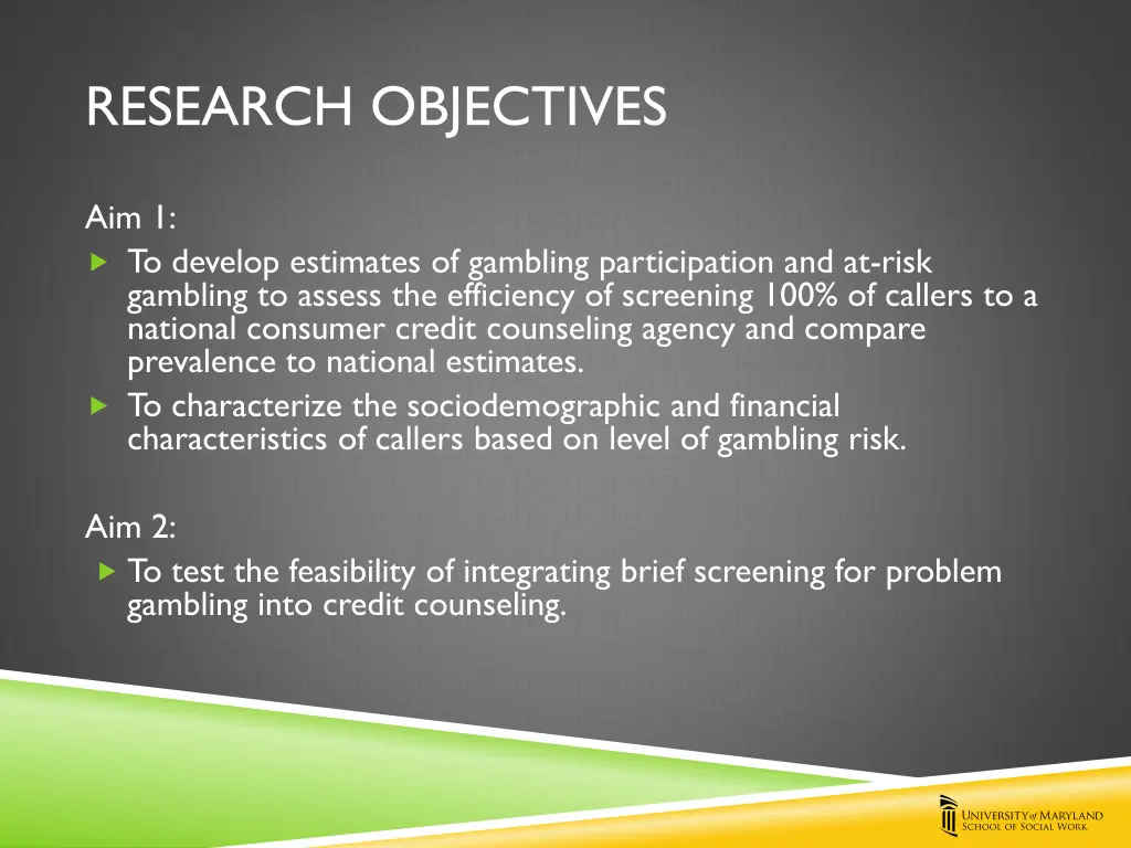research objectives