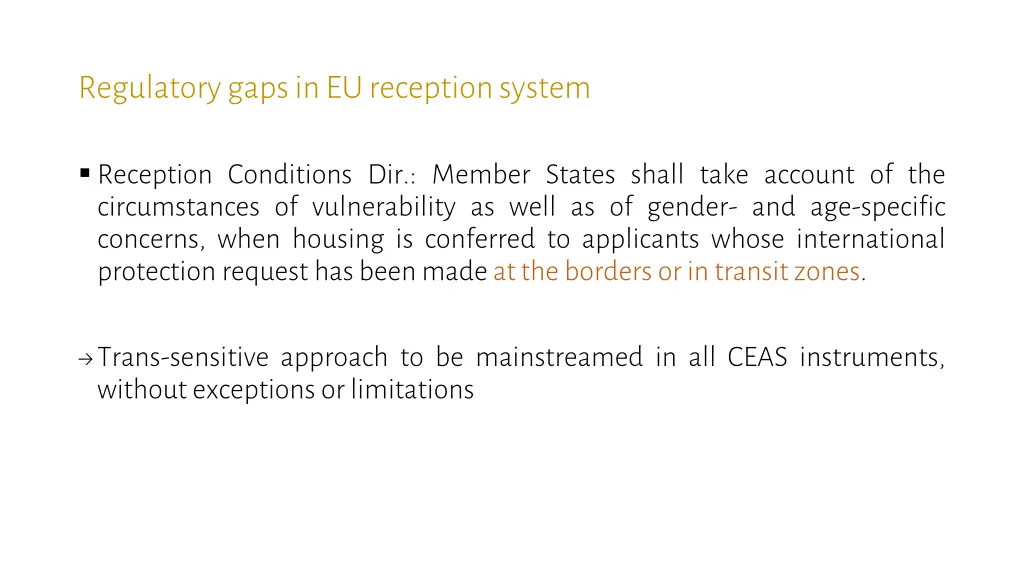 regulatorygaps in eu reception system