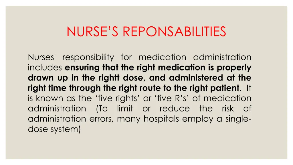 nurse s reponsabilities