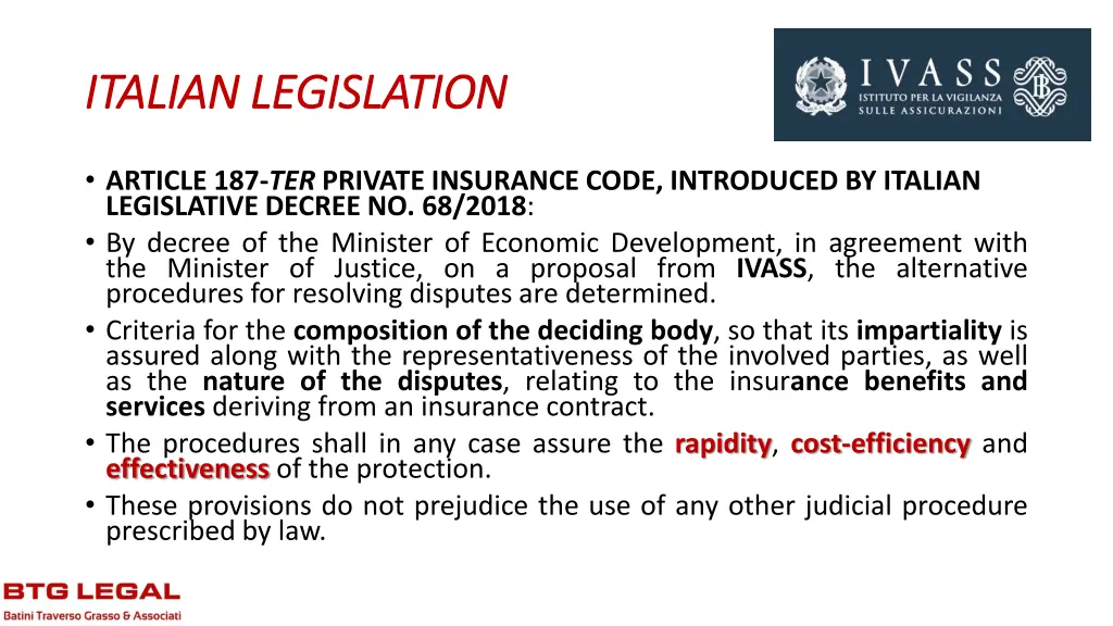 italian legislation italian legislation