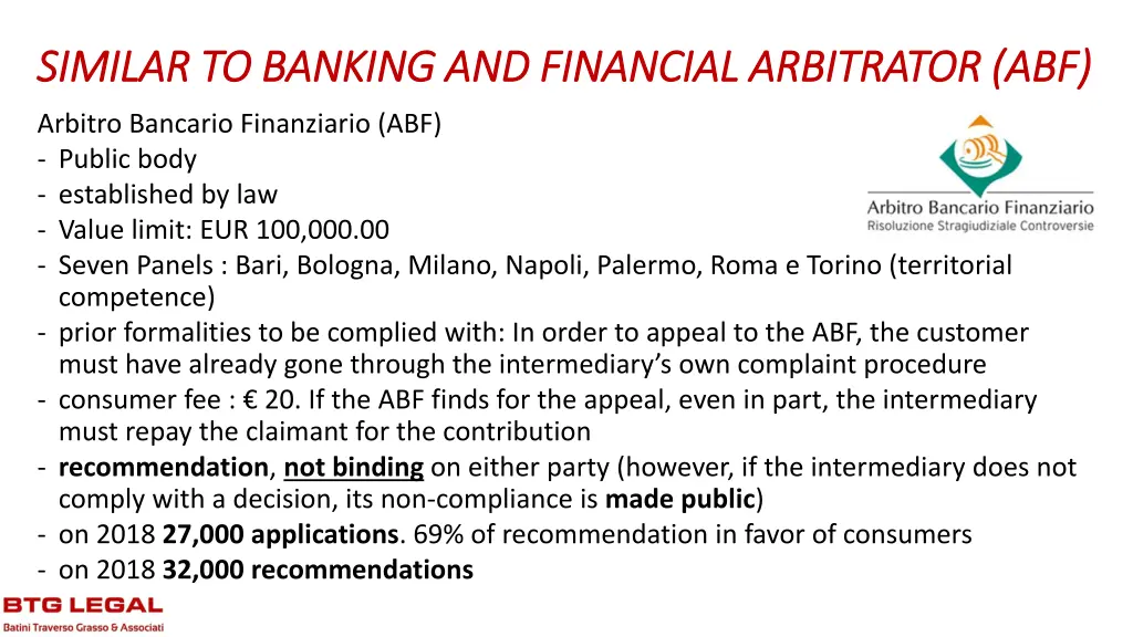 similar to banking and financial arbitrator
