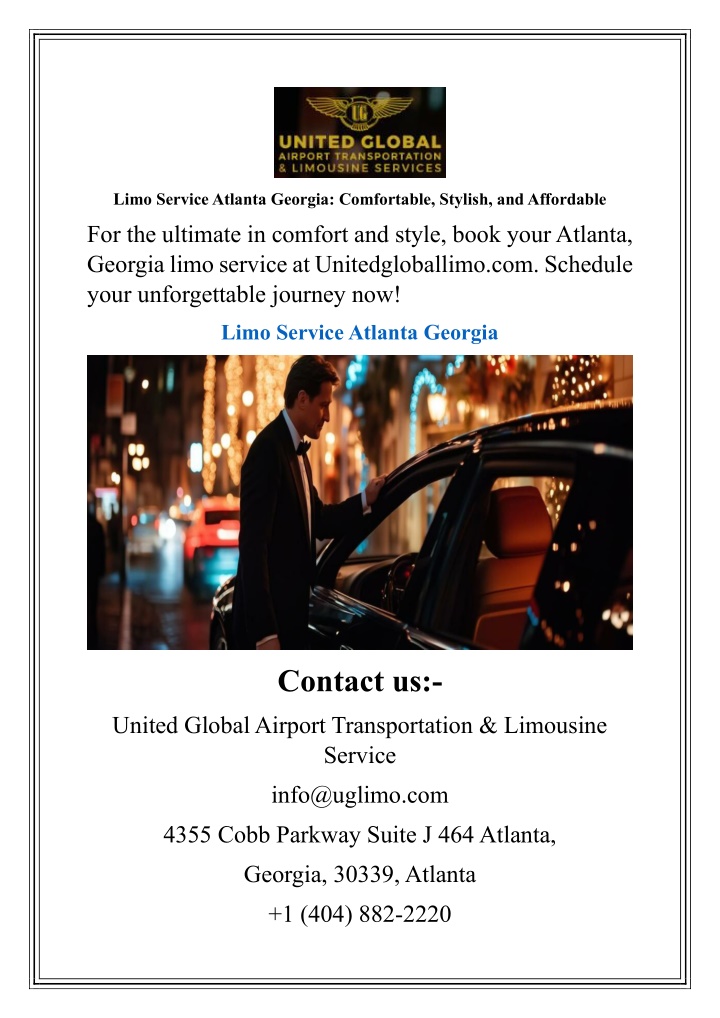 limo service atlanta georgia comfortable stylish