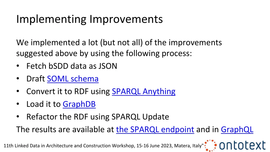 implementing improvements