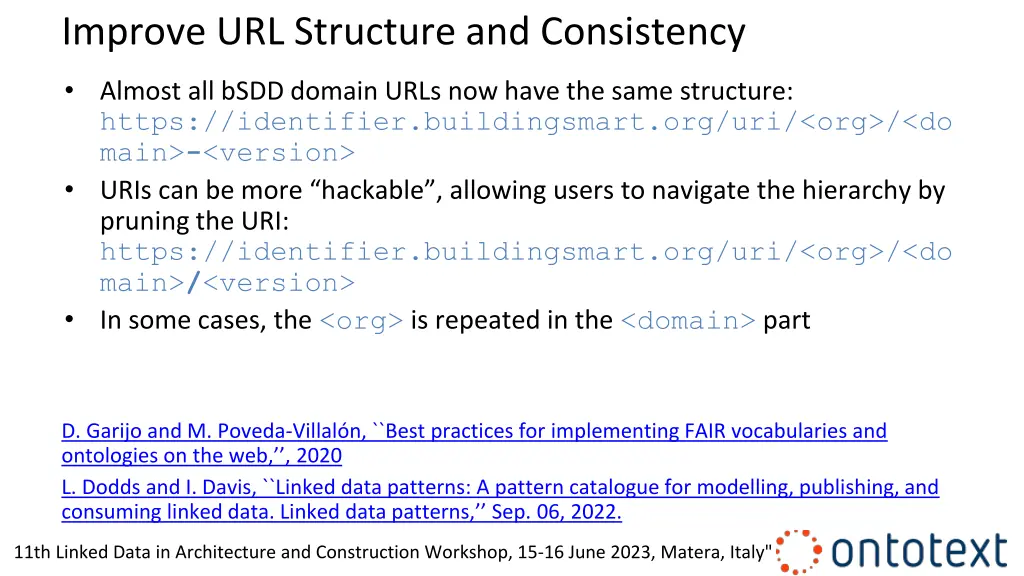 improve url structure and consistency