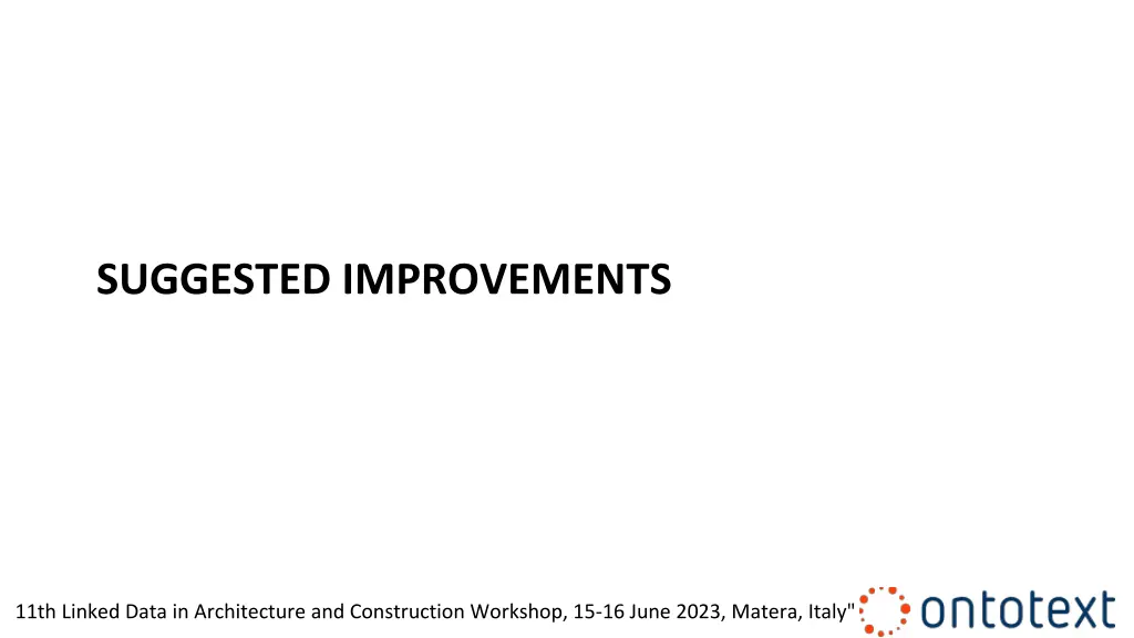 suggested improvements