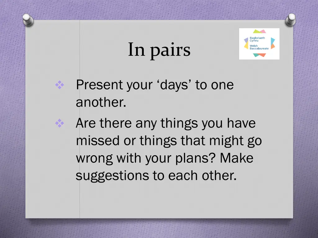 in pairs