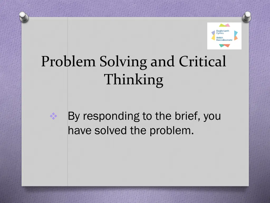 problem solving and critical thinking