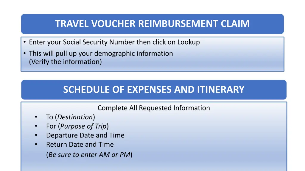 travel voucher reimbursement claim