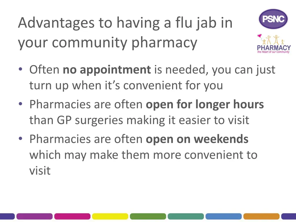advantages to having a flu jab in your community