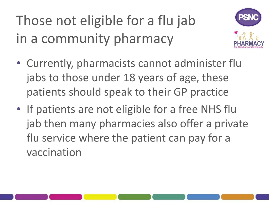 those not eligible for a flu jab in a community