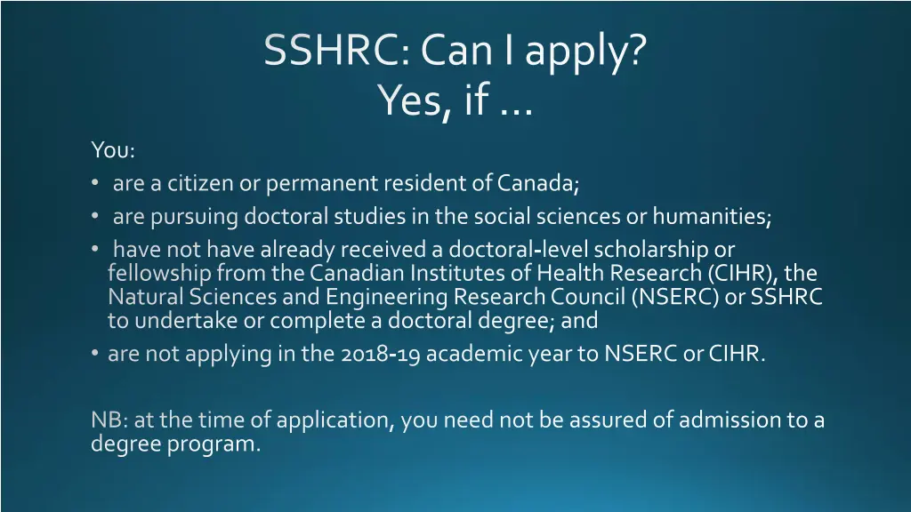 sshrc can i apply yes if