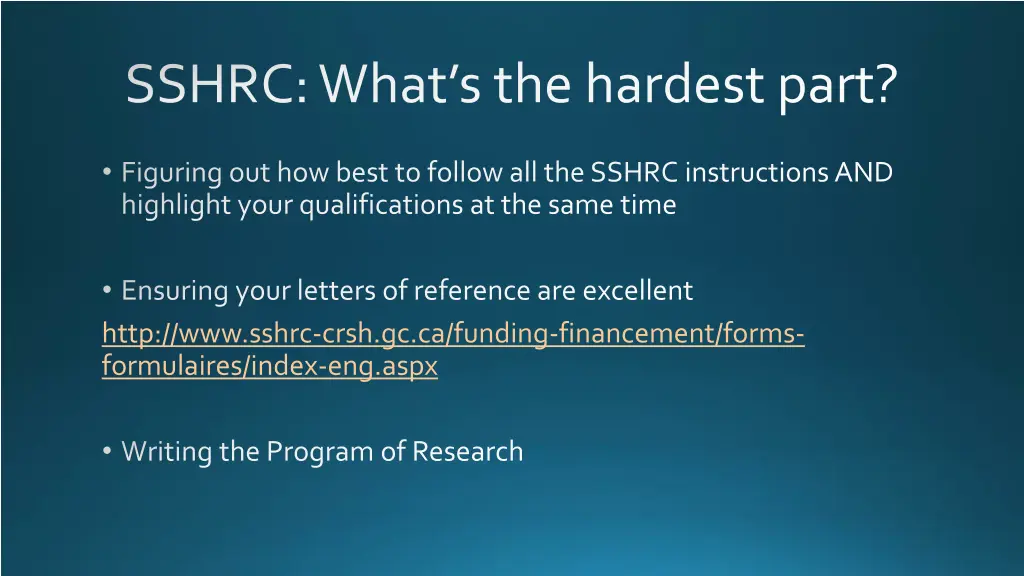 sshrc what s the hardest part