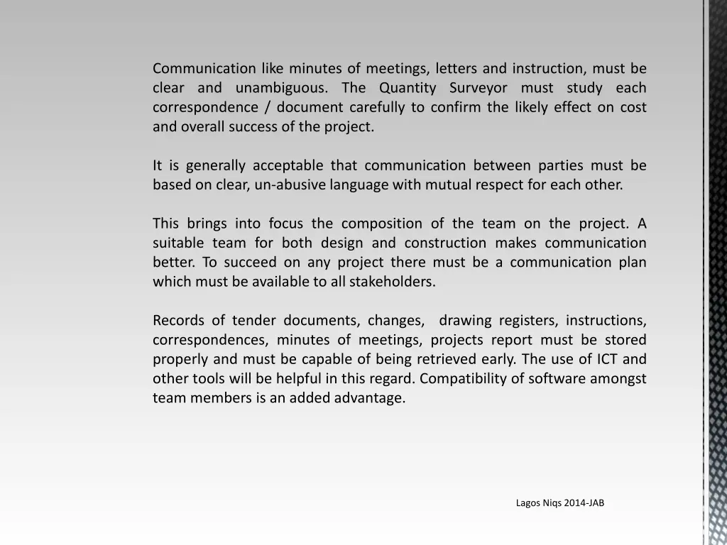 communication like minutes of meetings letters