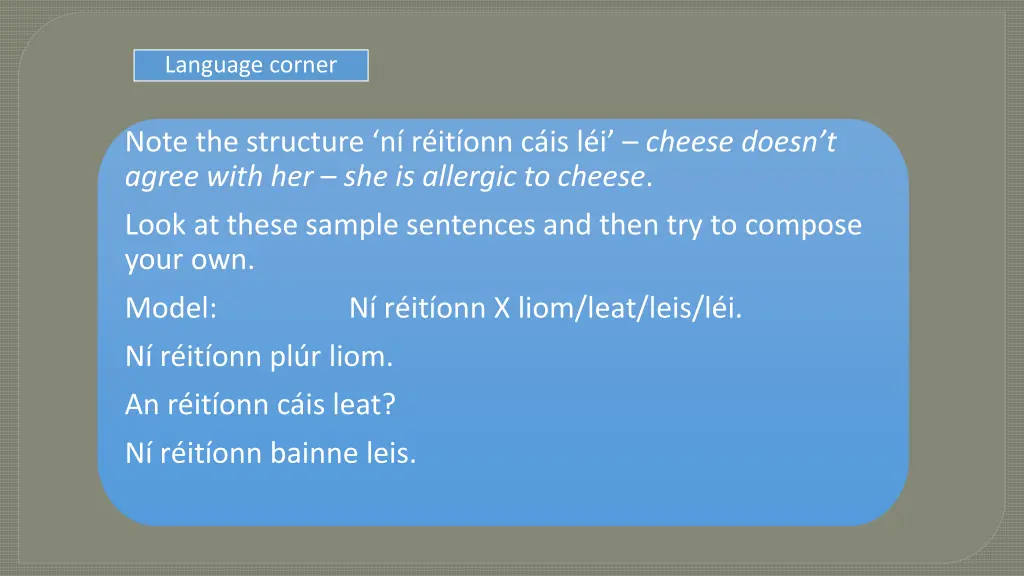 language corner