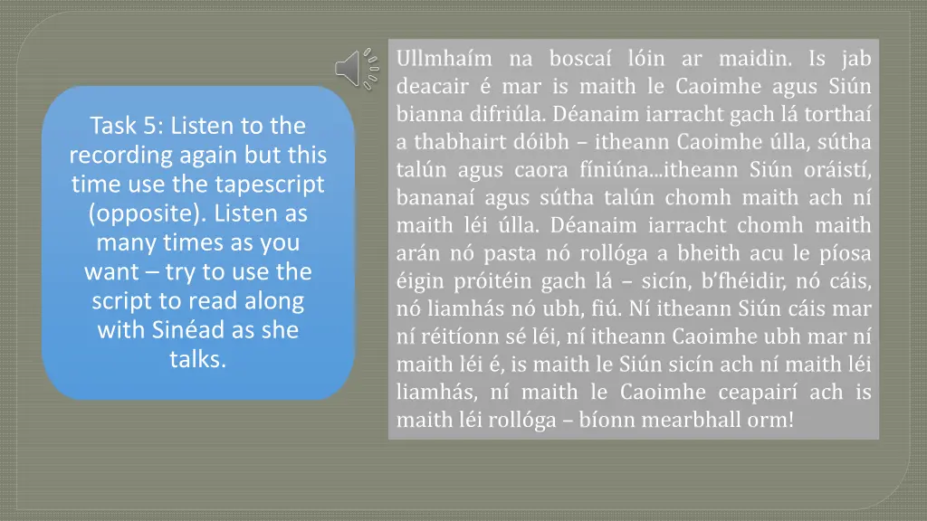 ullmha m na bosca l in ar maidin is jab deacair