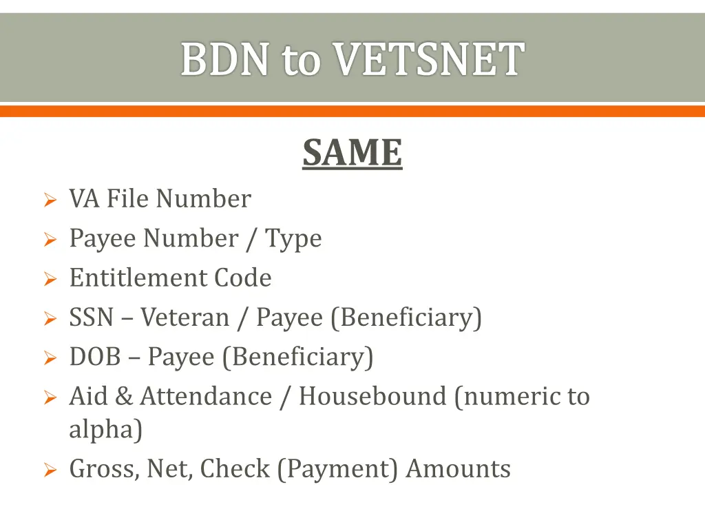 bdn to vetsnet 1