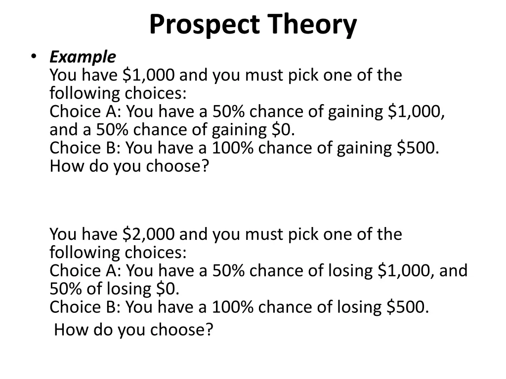 prospect theory 1
