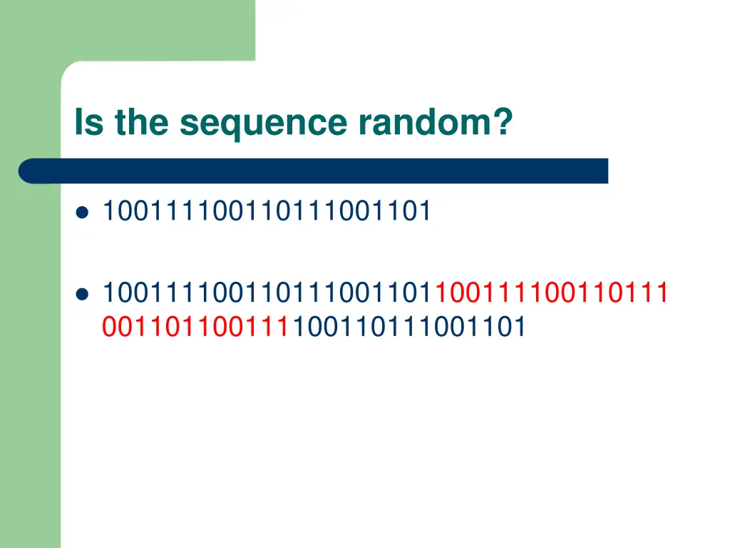 is the sequence random
